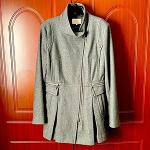 Gray Pleated Pea Coat: Laundry by Shelli Segal: Size 8 - Women - Like New